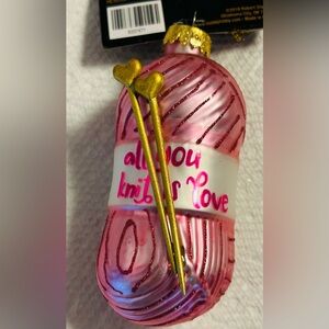 Christmas Ornament Glass Skein Pink Yarn Love Knit Robert Stanley